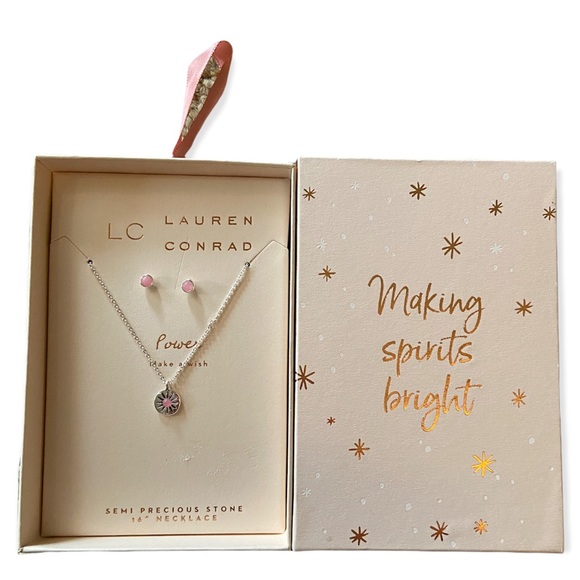 Lauren Conrad Silver Necklace & Earring Set NWT